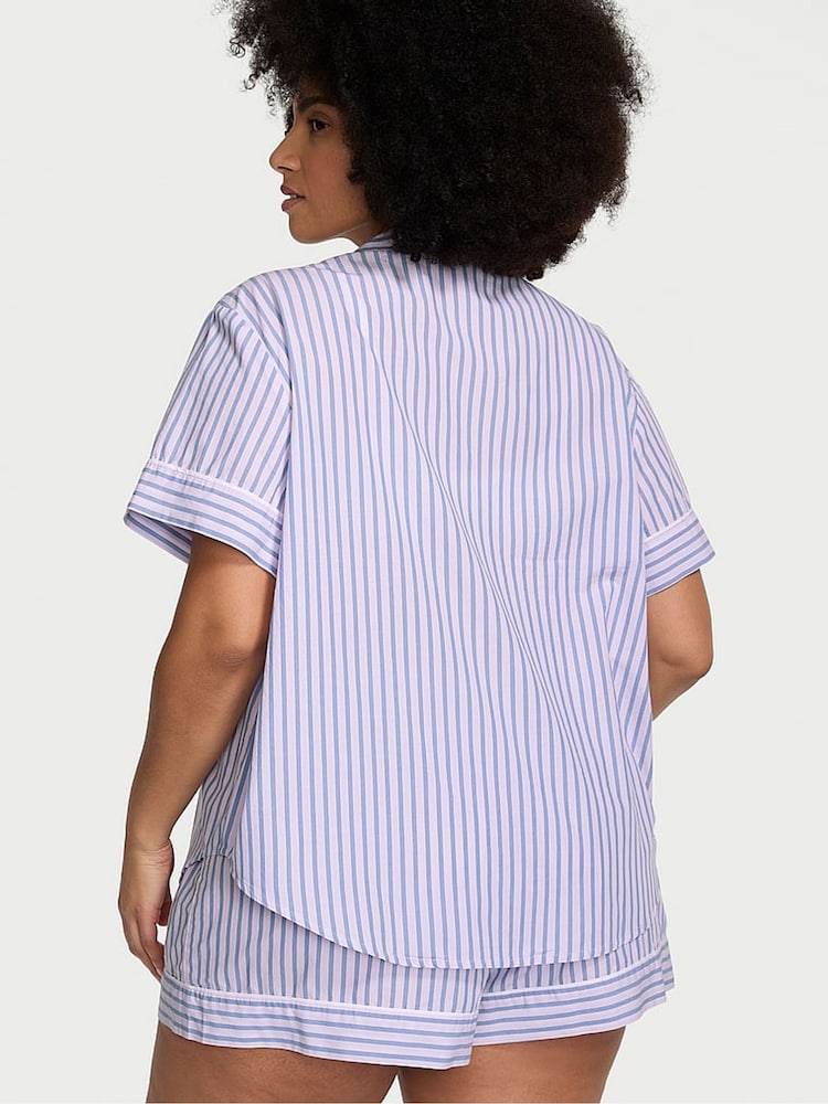 Victoria's Secret Blue Stripe Cotton Short Pyjama Set - Image 2 of 4