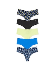 Blauw/zwart/groen - Victoria's Secret set van 5 slips - Image 1 of 3