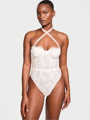 Victoria's Secret Coconut White Halter Shine Bodysuit - Image 1 of 4