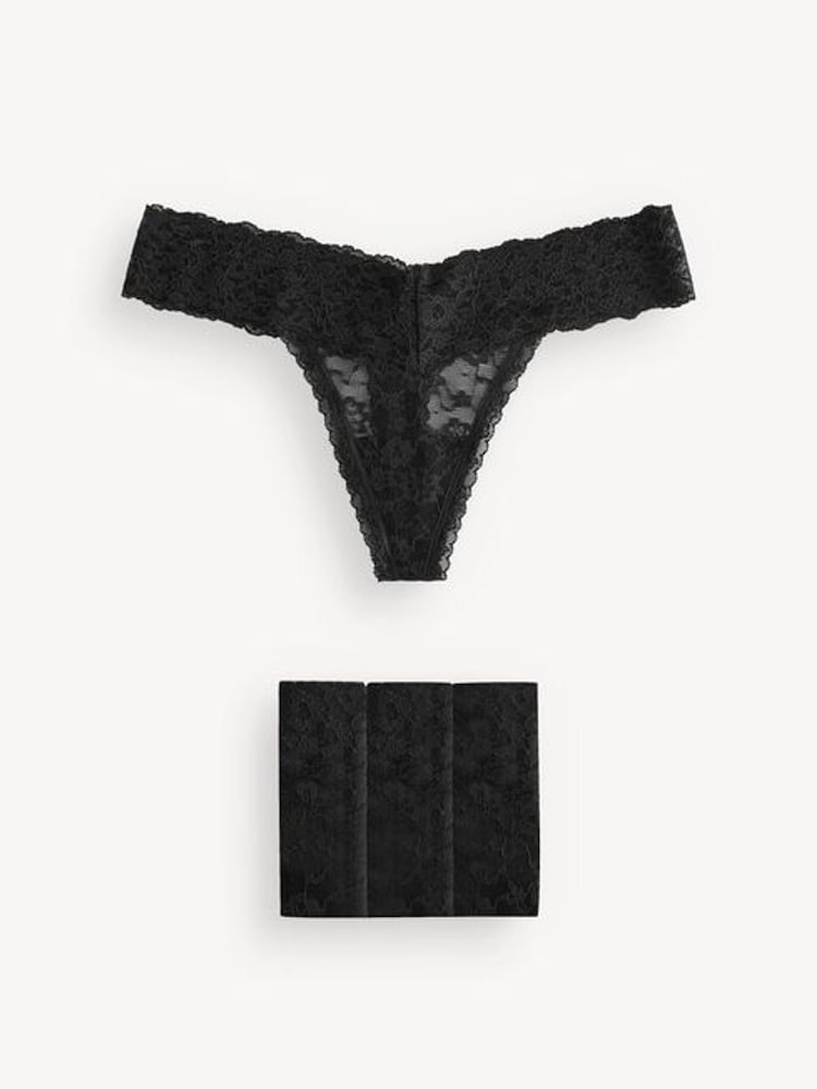 Victoria's Secret Black Thong 4 Pack Knickers - Image 2 of 6 Victoria's Secret Black Thong 4 Pack Knickers - Image 2 of 6
