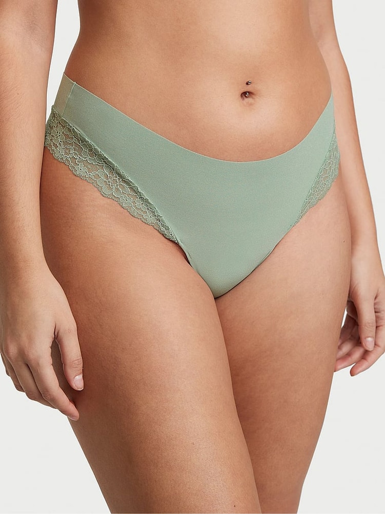 Victoria's Secret Seasalt Green Posey Lace Thong Knickers - Image 1 of 3 Victoria's Secret Seasalt Green Posey Lace Thong Knickers - Image 1 of 3