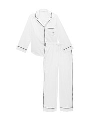 Victoria's Secret White Stripe Cotton Long Pyjama Set - Image 3 of 3