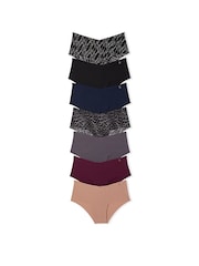 Victoria's Secret Black/Blue/Grey/Red/Nude Cheeky 7 Pack Knickers - Image 1 of 6