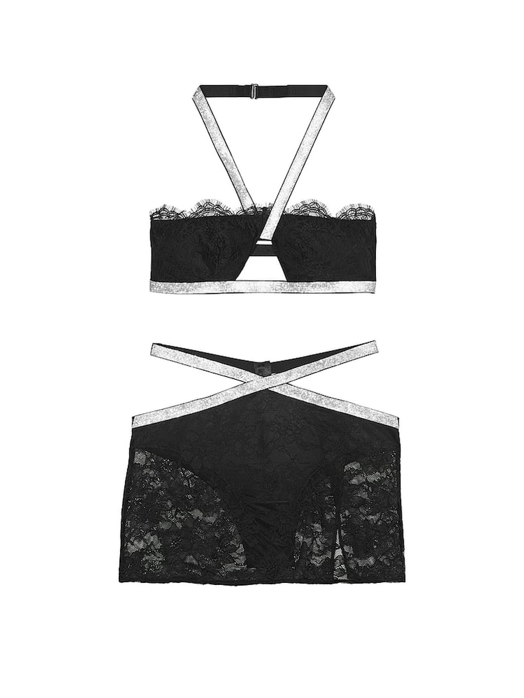 Victoria's Secret Black Bling Halter Set - Image 3 of 3
