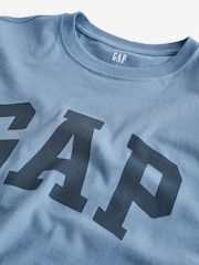 Gap Blue Everyday Logo 100% Cotton Crew Neck Short Sleeve T-Shirt - Image 4 of 4