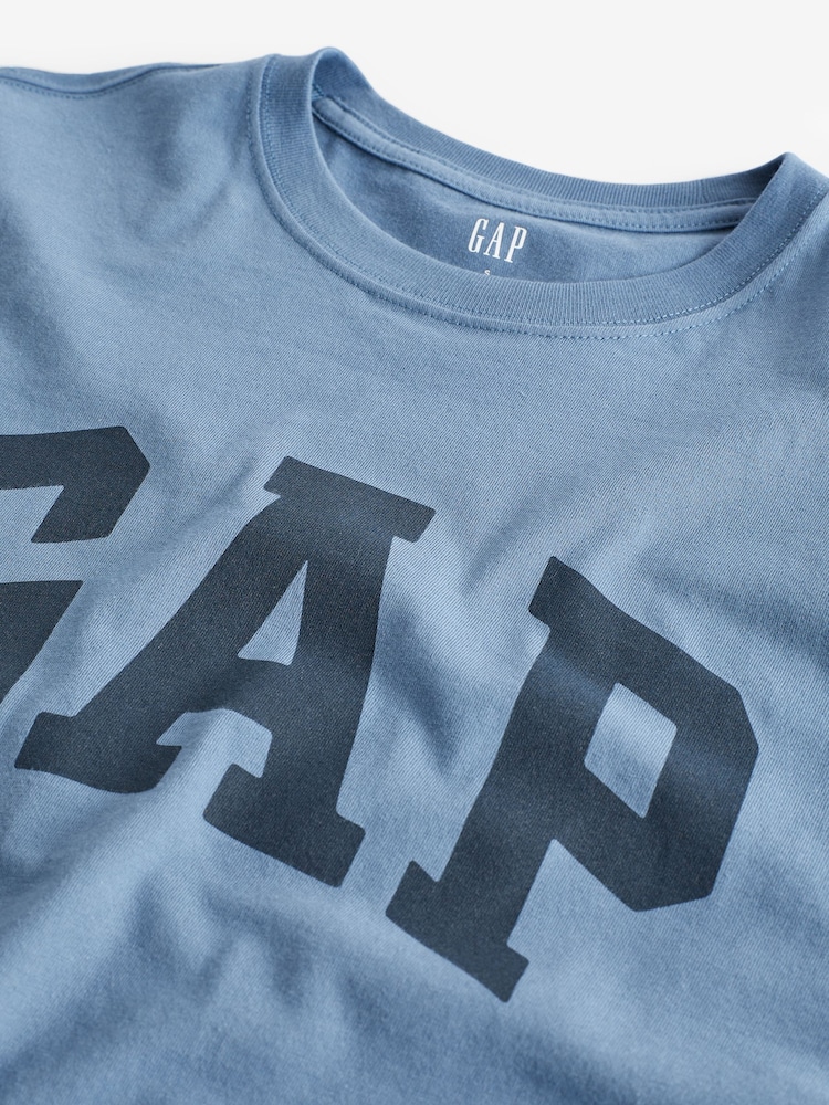 Gap Blue Everyday Logo 100% Cotton Crew Neck Short Sleeve T-Shirt - Image 4 of 4