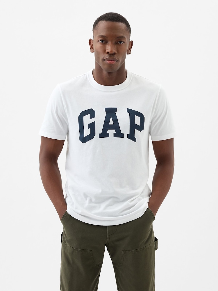 Wit - Gap - Everyday - 100% Katoenen T-shirt met logo, ronde hals en korte mouwen - Image 1 of 7