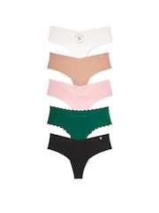 Wit/huidskleur/roze/groen/zwart - Victoria's Secret set van 5 slips - Image 1 of 3