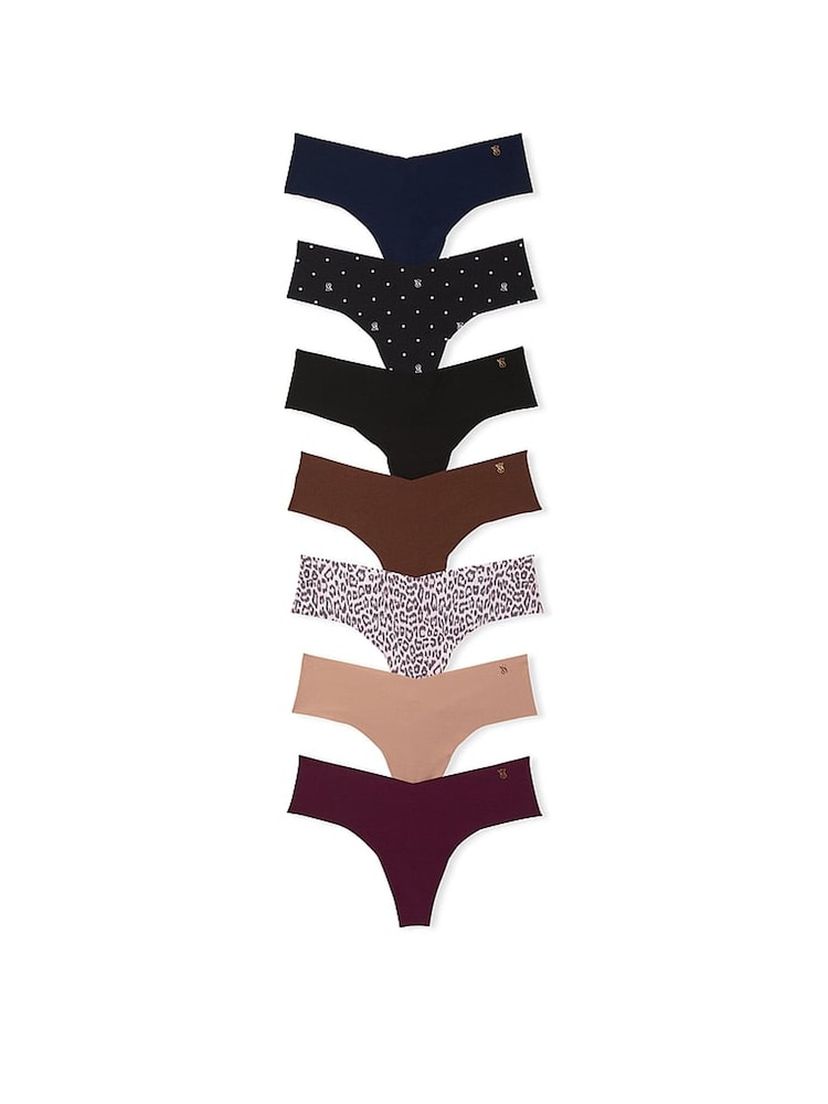 Blauw/zwart/nude/rood - Victoria's Secret set van 7 slips - Image 1 of 3