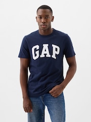 Gap Navy Blue Everyday Logo 100% Cotton Crew Neck Short Sleeve T-Shirt - Image 1 of 6