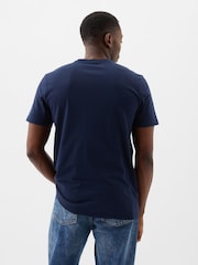 Gap Navy Blue Everyday Logo 100% Cotton Crew Neck Short Sleeve T-Shirt - Image 2 of 6