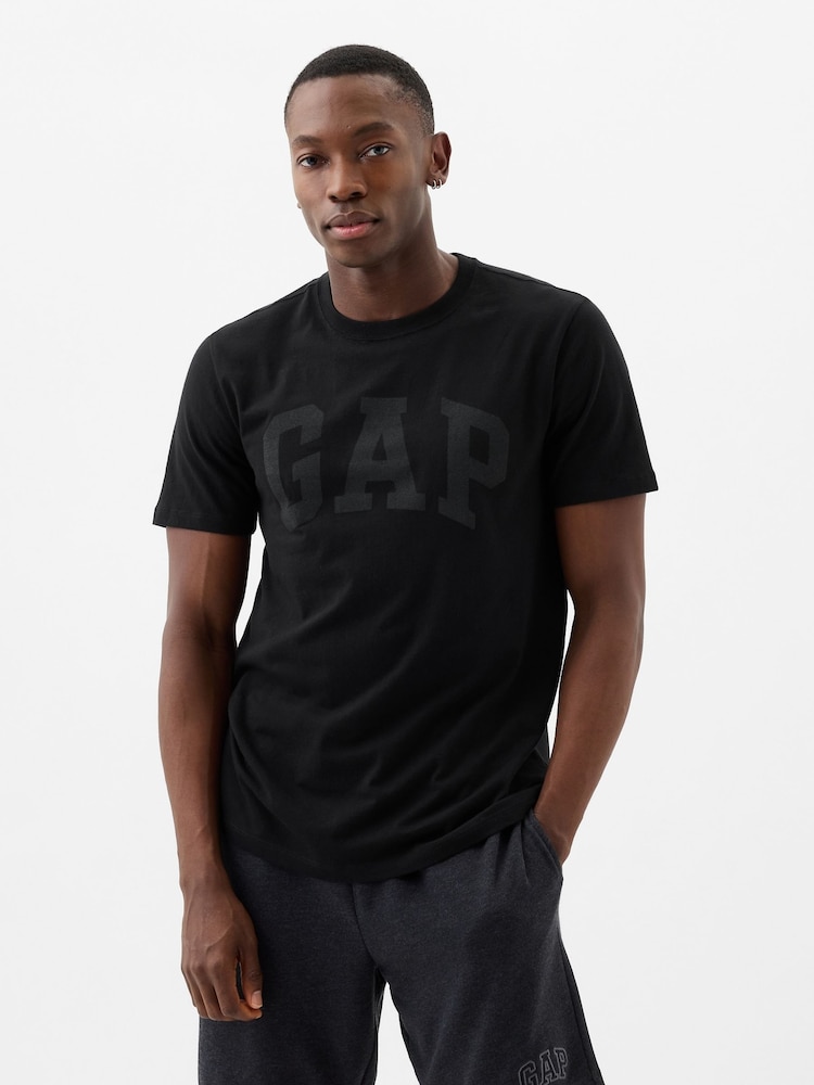 Gap Black Everyday Logo 100% Cotton Crew Neck Short Sleeve T-Shirt - Image 1 of 5