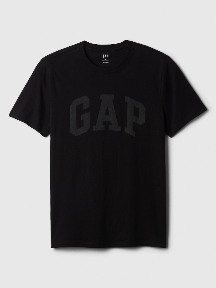 Zwart - Gap - Everyday - 100% Katoenen T-shirt met logo, ronde hals en korte mouwen - Image 4 of 5