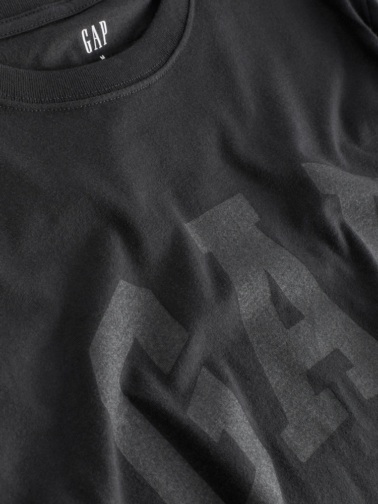 Gap Black Everyday Logo 100% Cotton Crew Neck Short Sleeve T-Shirt - Image 5 of 5