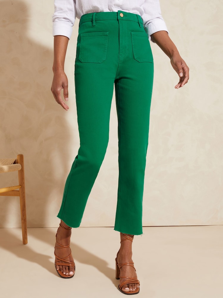 Love & Roses Green Petite Slim Crop Jeans - Image 1 of 3