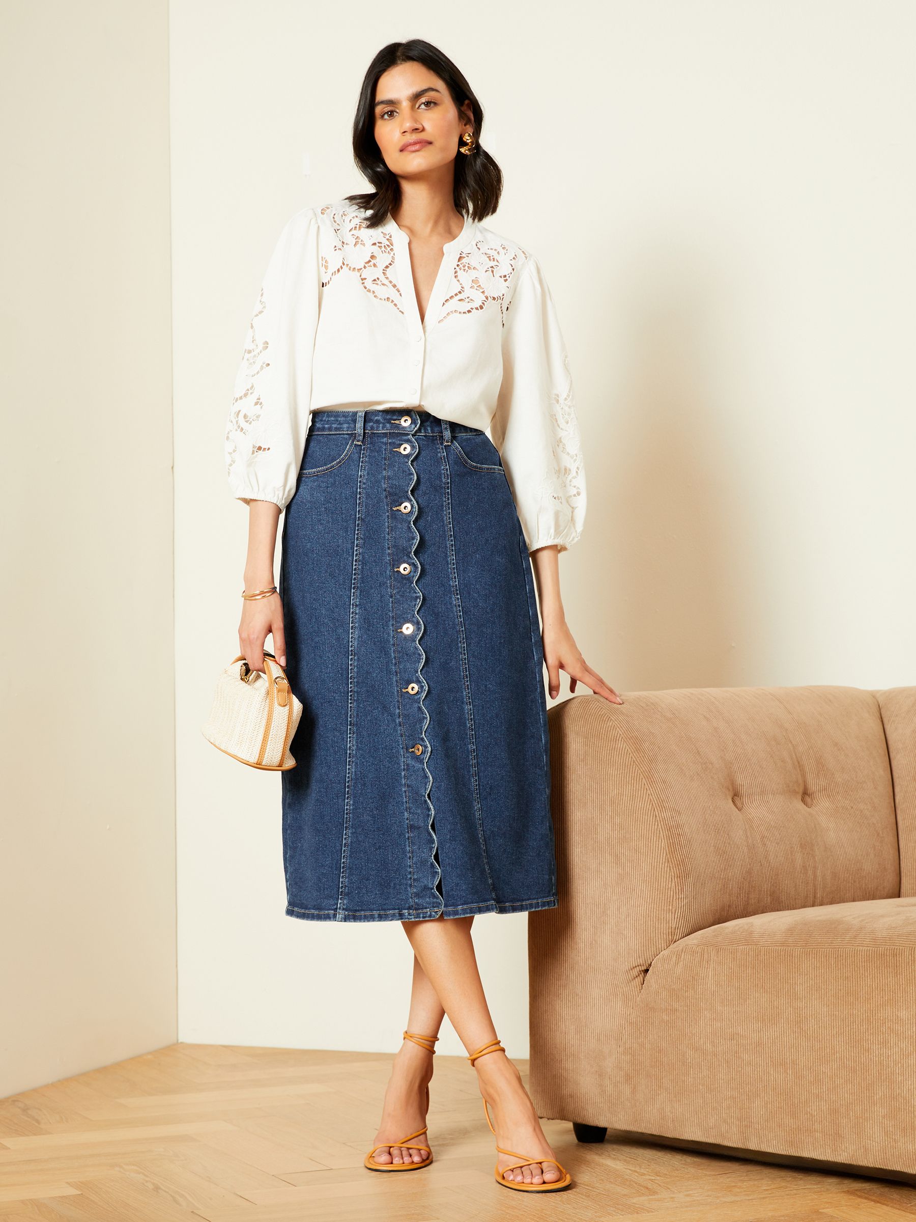 Petite denim skirt cheap