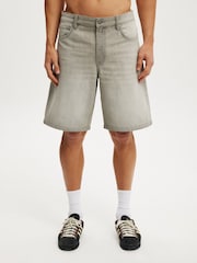 Cotton On Grey Baggy Denim Shorts - Image 1 of 8