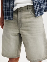 Cotton On Grey Baggy Denim Shorts - Image 5 of 8
