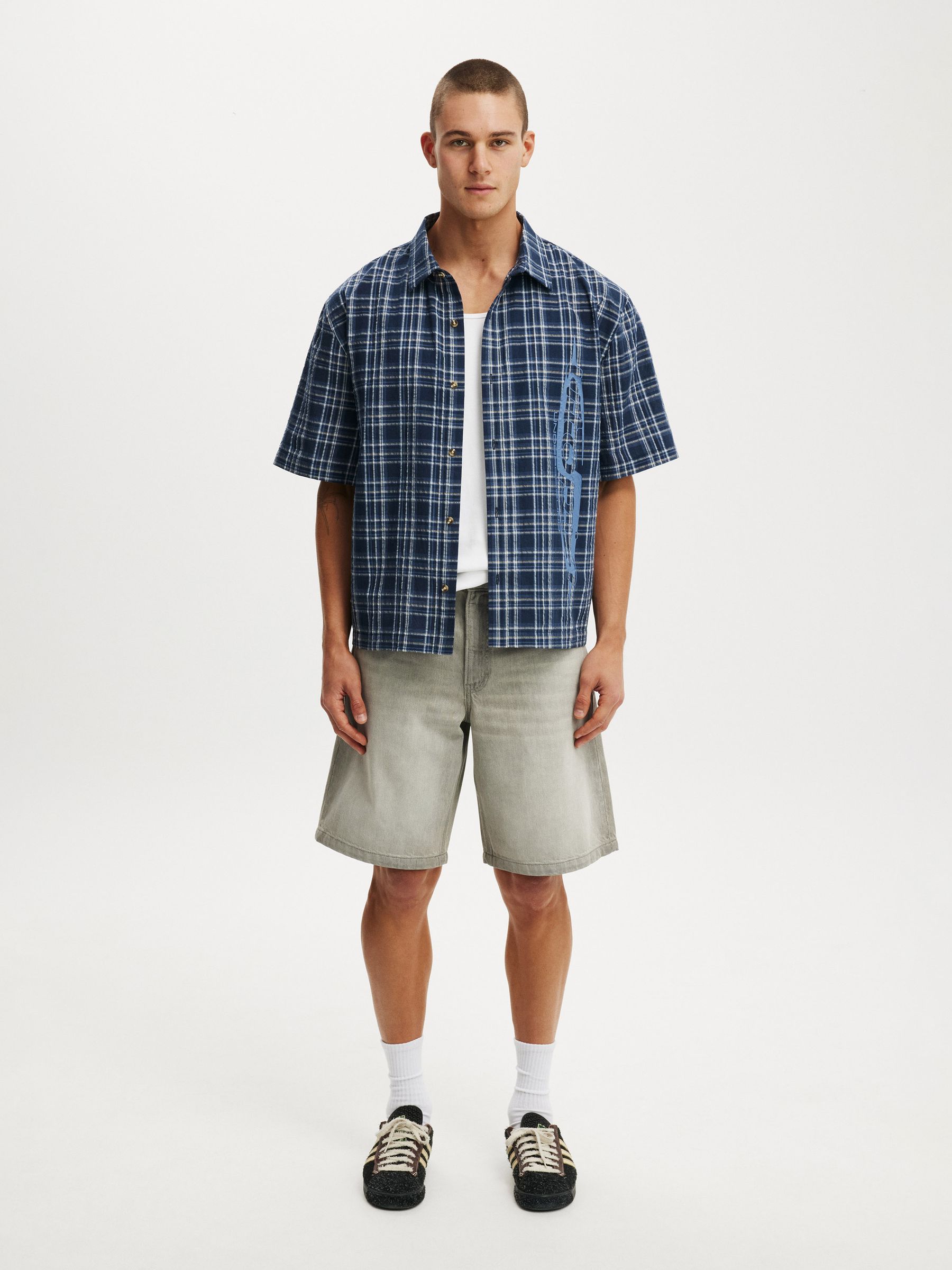 Buy Cotton On Ash Grey Baggy Denim Shorts from Next USA