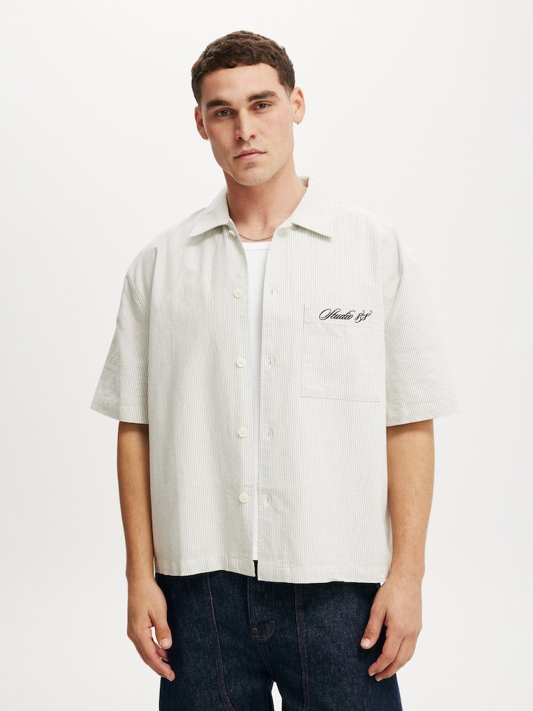 Cotton On White Ventura Short Sleeve Shirt - Image 1 of 4