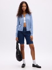 Blau - Gap CashSoft Leichter Cardigan mit Rundhalsausschnitt - Bild 1 von 2