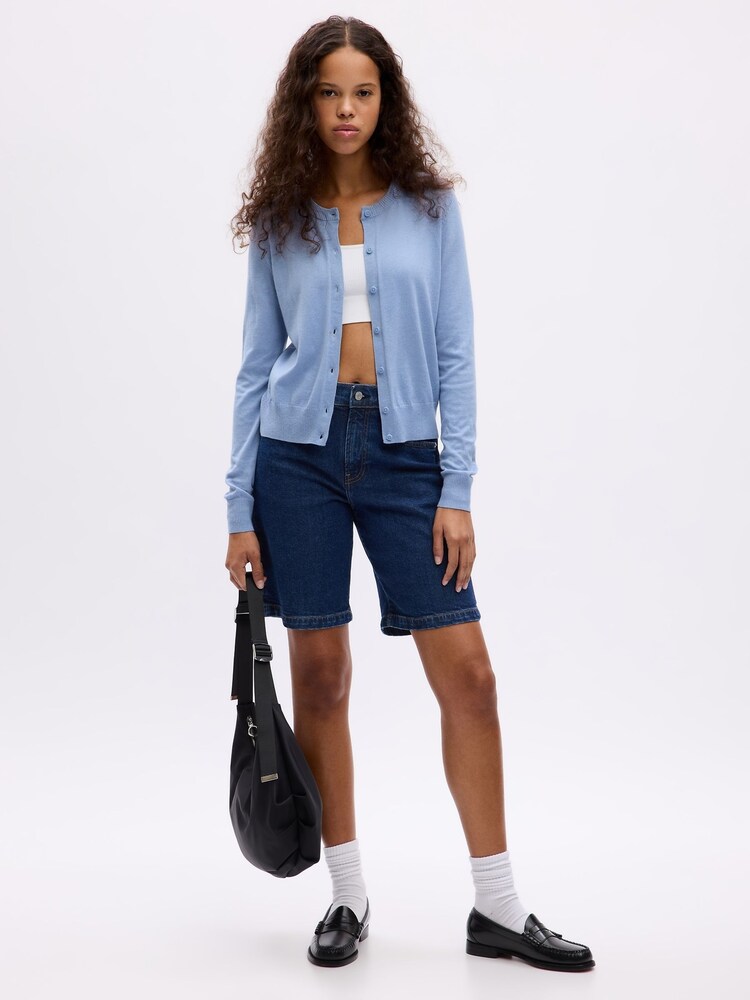 Blau - Gap CashSoft Leichter Cardigan mit Rundhalsausschnitt - Bild 1 von 2