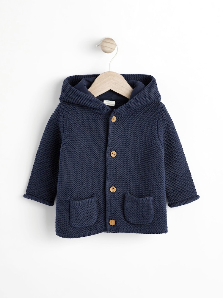 Marineblau/blau - Baby-Strickjacke mit Kapuze (0 Monate bis 2 Jahre) - Bild 1 von 6 Marineblau/blau - Baby-Strickjacke mit Kapuze (0 Monate bis 2 Jahre) - Bild 1 von 6