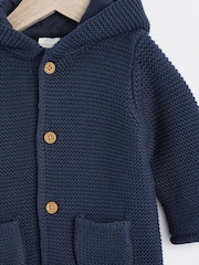 Navy Blue Baby Knitted Hooded Cardigan (0mths-2yrs) - Image 3 of 6