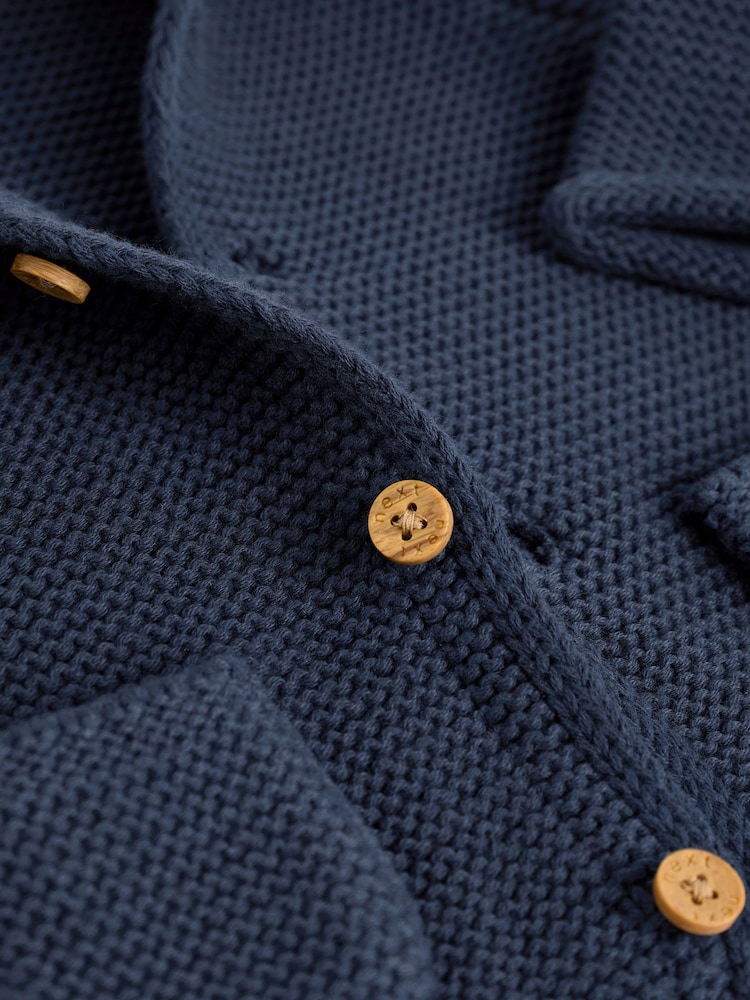 Navy Blue Baby Knitted Hooded Cardigan (0mths-2yrs) - Image 6 of 6