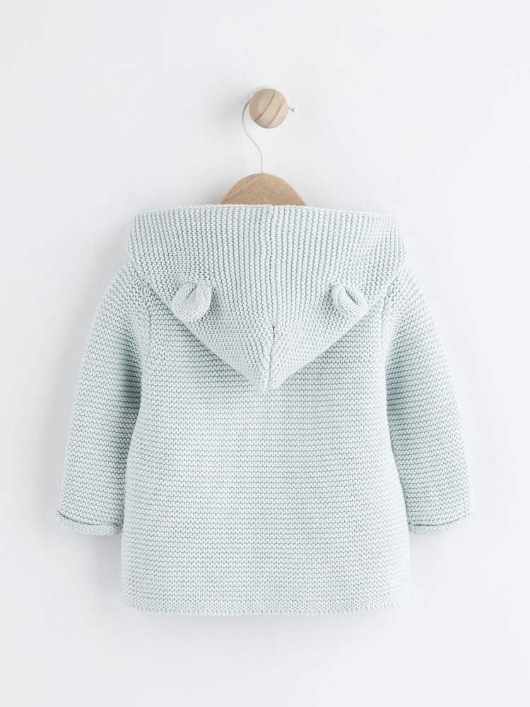 Pale Blue Baby Knitted Hooded Cardigan (0mths-2yrs) - Image 2 of 5