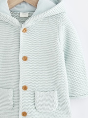 Pale Blue Baby Knitted Hooded Cardigan (0mths-2yrs) - Image 3 of 5