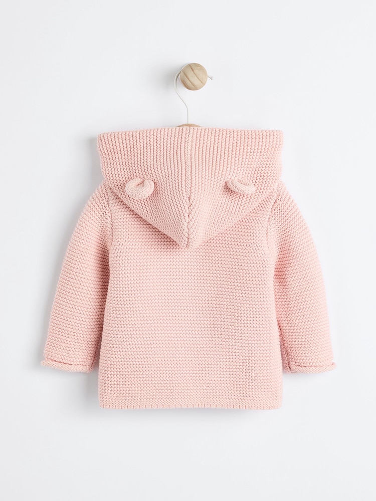 Pink Knitted Baby Cardigan (0mths-2yrs) - Image 2 of 6