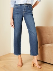 Love & Roses Blue High Waist Crop Wide Leg Jeans - Image 1 of 4