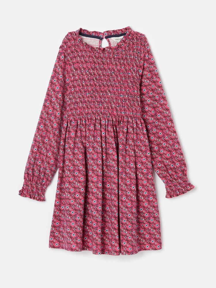 Joules Girls' Gracie Pink Printed Jersey Dress - Image 1 of 5