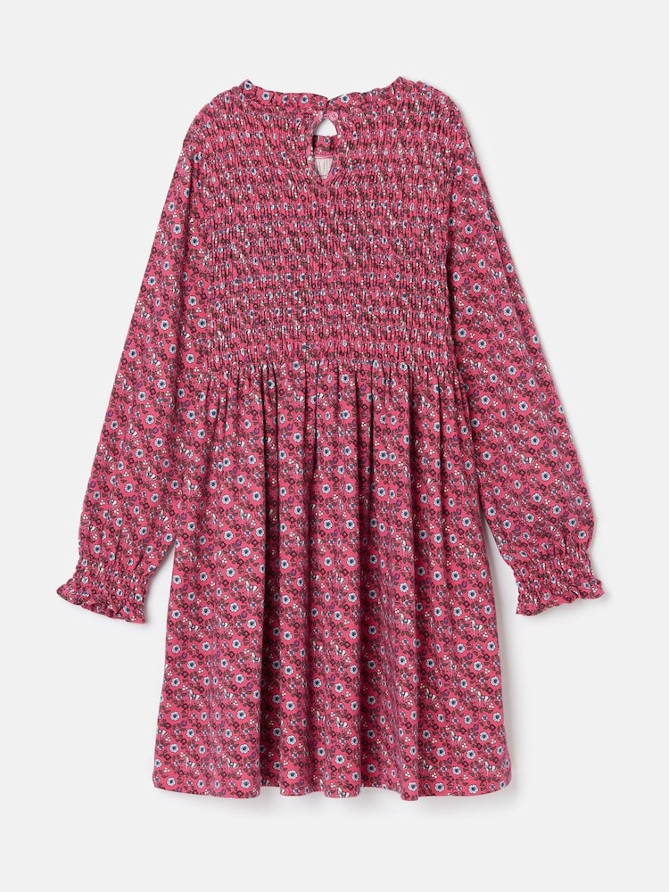 Joules Girls' Gracie Pink Printed Jersey Dress - Image 2 of 5