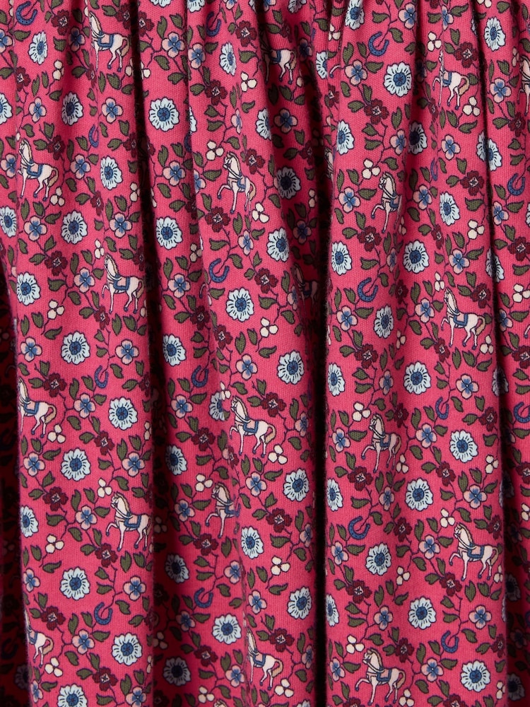 Joules Girls' Gracie Pink Printed Jersey Dress - Image 5 of 5