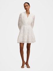 Forever New White Thalia Petite Embroidered Mini Dress - Image 3 of 5