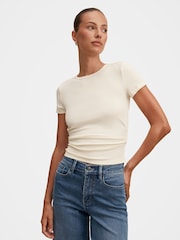 Forever New Cream Kelly Tuck Detail Baby T-Shirt - Image 1 of 5