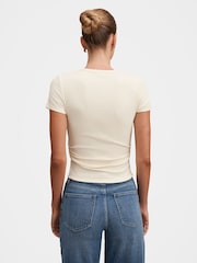 Forever New Cream Kelly Tuck Detail Baby T-Shirt - Image 2 of 5