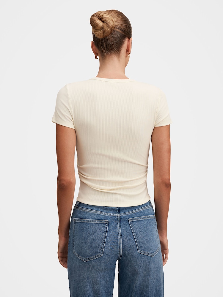 Forever New Cream Kelly Tuck Detail Baby T-Shirt - Image 2 of 5