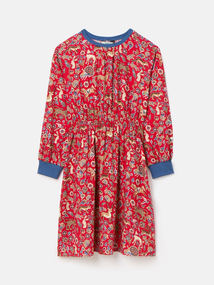 Joules Girls' Odelia Red Animals Printed Dress - Image 1 of 5