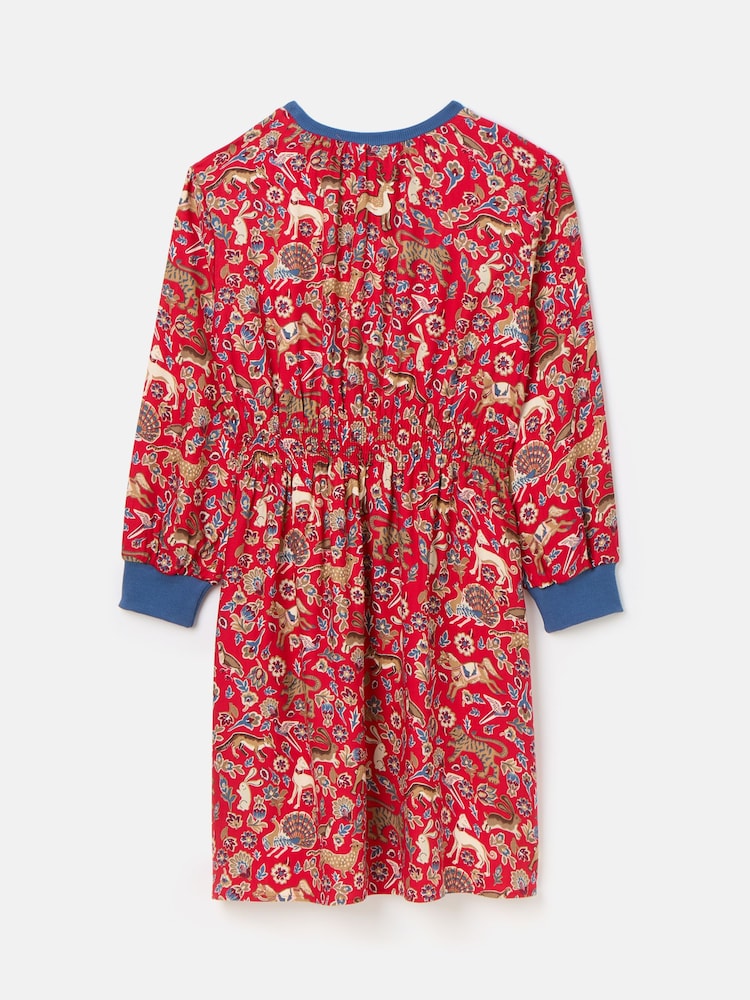 Joules Girls' Odelia Red Animals Printed Dress - Image 2 of 5