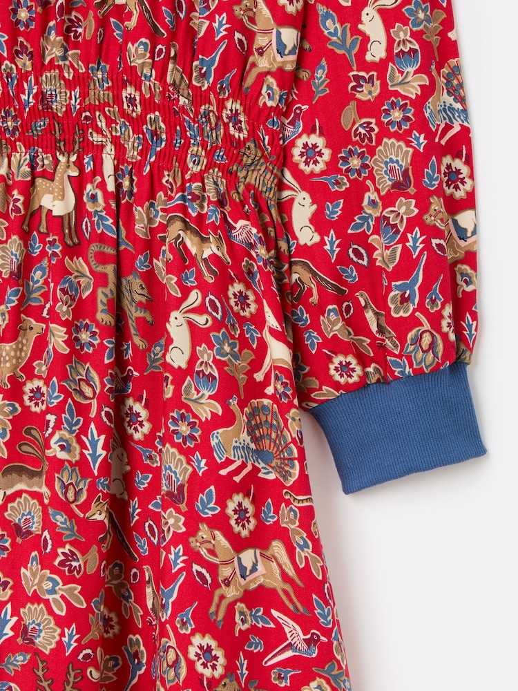 Joules Girls' Odelia Red Animals Printed Dress - Image 5 of 5