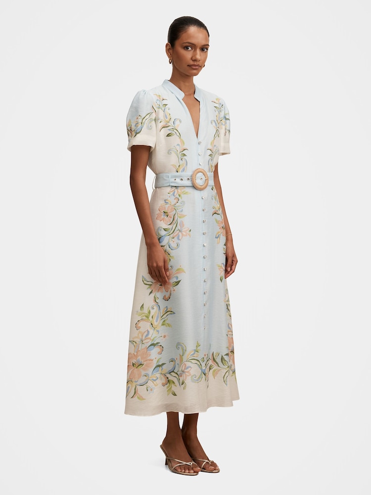 Forever New Briana Petite Printed Shirt Dress Contains Linen - Imagen 4 de 4