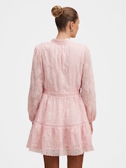 Forever New Pink Thalia Embroidered Skater Mini Dress - Image 2 of 5