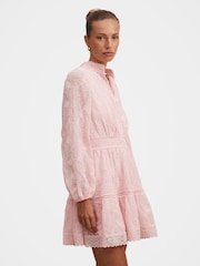 Forever New Pink Thalia Embroidered Skater Mini Dress - Image 4 of 5