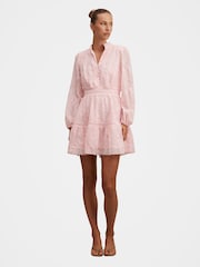 Forever New Pink Thalia Embroidered Skater Mini Dress - Image 5 of 5