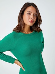 Roman Green Dark Plain Soft Crew Neck Jumper - Image 4 of 5
