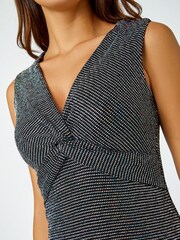 Roman Metallic Sparkle Sequin Twist Stretch Dress - Image 5 of 5