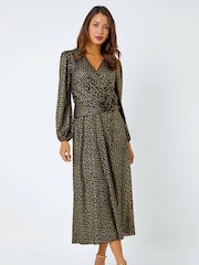 Roman Black Shimmer Star Corsage Midi Dress - Image 3 of 5